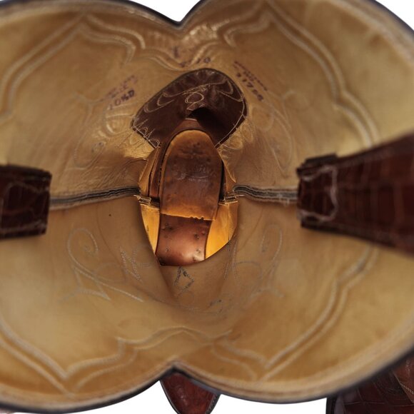 Vintage Justin Men 10.5D Exotic Alligator Belly Leather Cowboy Western Boots USA - Picture 14 of 16